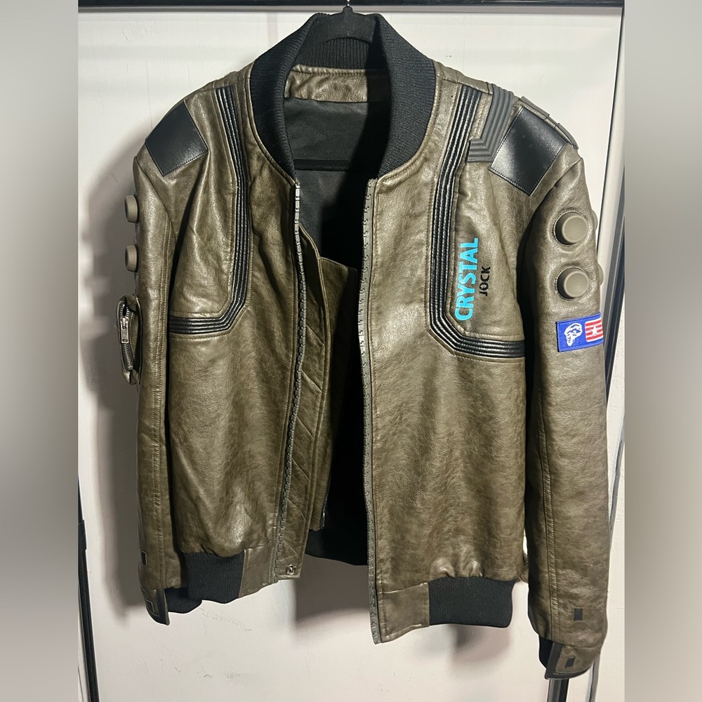 CYBERPUNK 2077 : Custom Made Leather Jacket. (Light Bar Detached)